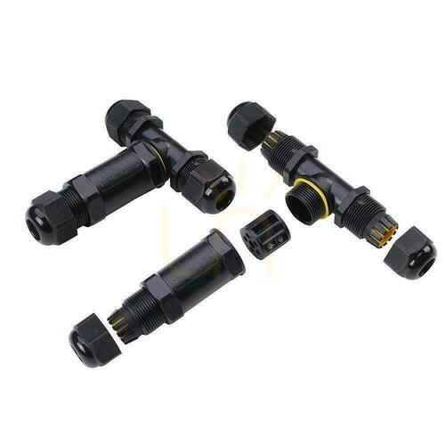 Kontrola Konektor Hermetická spojka 3x3Pin Black Tee 0,5-4mm2 Průměr vodiče 8-12mm IP68 V-TACC VT-869
