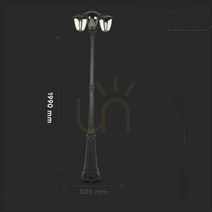 V-TAC Zahradní lucerna 3XE27 1990mm IP44 černá VT-740 small 4
