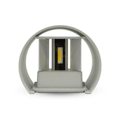 Kontrola Nástěnný 6W V-TAC nahoře dole nastavitelný šedý kulatý IP65 Bridgelux VT-756 3000K 660lm