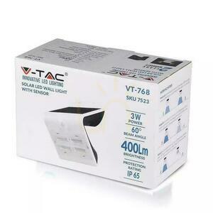 Solární projektor 3W LED bílý + černý V-TAC VT-768 4000K 400lm small 4