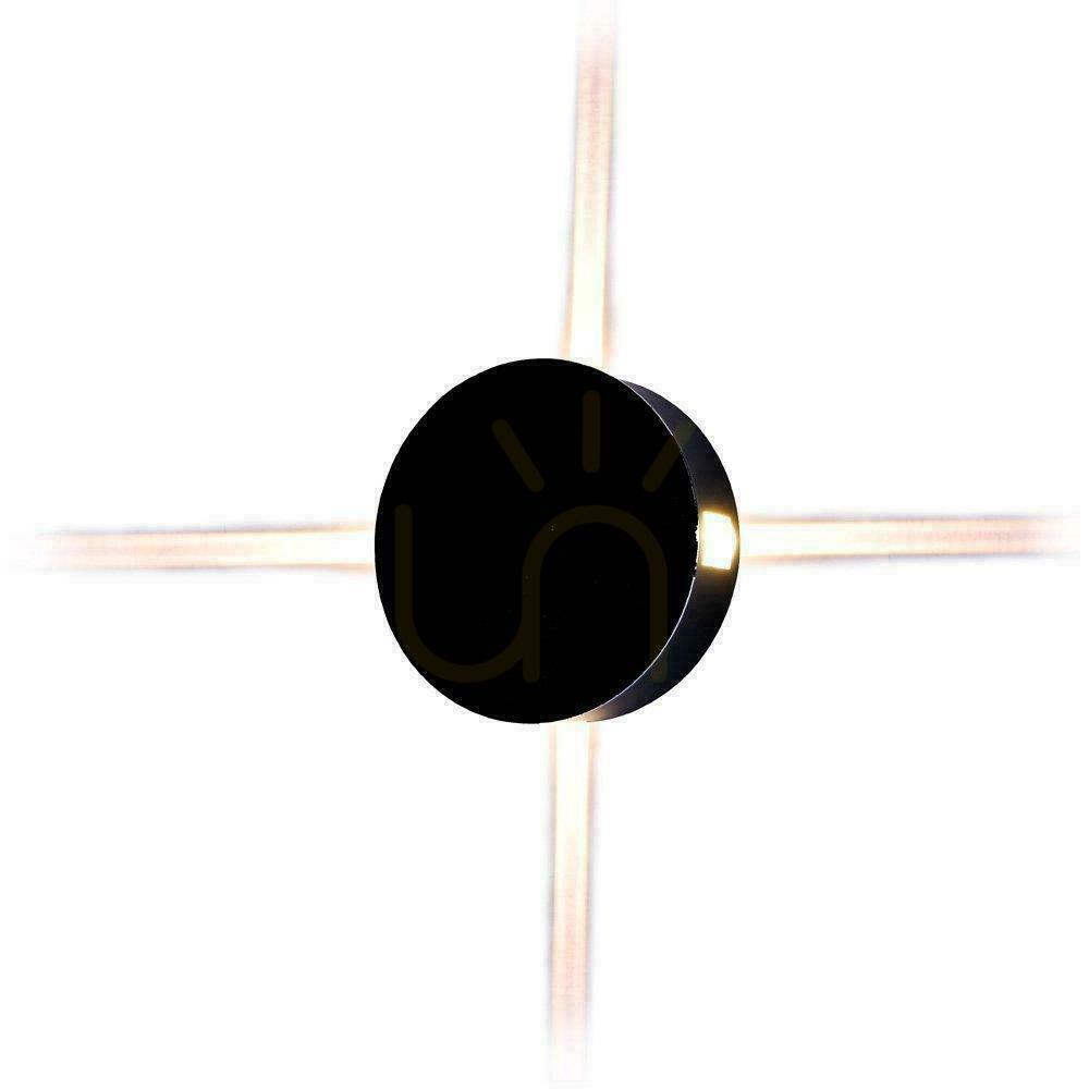 Pohled V-TAC 4W LED nástěnné svítidlo IP65 černé kulaté VT-706 3000K 440lm V-TAC 4W LED nástěnné svítidlo IP65 černé kulaté VT-706 3000K 440lm