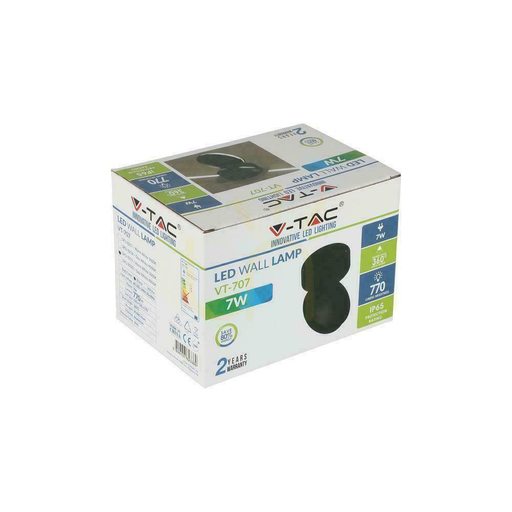 Zobrazit Svítidlo 360st V-TAC 7W LED Osvětlení fasád / okenních výklenků černé IP65 VT-707 4000K 770lm Svítidlo 360st V-TAC 7W LED Osvětlení fasád / okenních výklenků černé IP65 VT-707 4000K 770lm