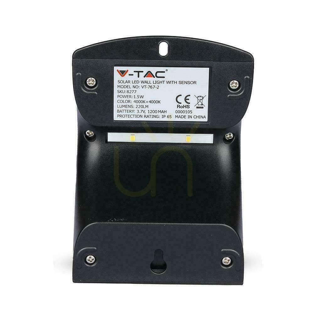 Kontrola Solární projektor 1,5W LED černý V-TAC VT-767-2 4000K 220lm Solární projektor 1,5W LED černý V-TAC VT-767-2 4000K 220lm