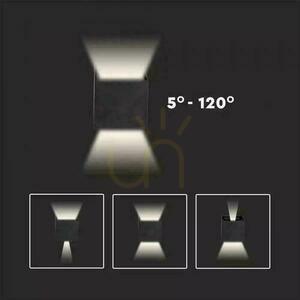 V-TAC 12W LED nástěnné svítidlo s nastavitelným čipem BRIDGELUX Grey Square IP65 VT-759-12 4000K 1100lm. small 9