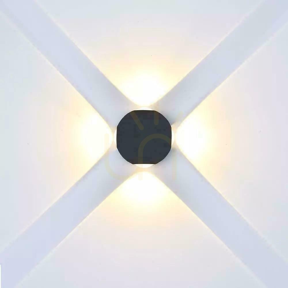 Pohled Nástěnné svítidlo V-TAC 4W LED černá kulatá IP65 VT-834 3000K 440lm. Nástěnné svítidlo V-TAC 4W LED černá kulatá IP65 VT-834 3000K 440lm.