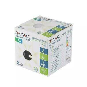 Nástěnné svítidlo V-TAC 4W LED černá kulatá IP65 VT-834 3000K 440lm. 3 Nástěnné svítidlo V-TAC 4W LED černá kulatá IP65 VT-834 3000K 440lm. small 3