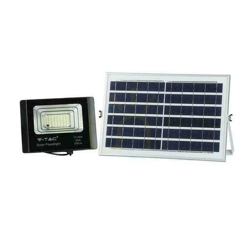 Kontrola V-TAC Solární LED projektor 12W černý IP65, dálkové ovládání, časovač VT-25W 4000K 550lm