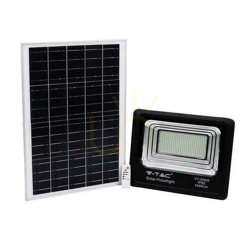 Kontrola V-TAC Solární LED projektor 50W černý IP65, dálkové ovládání, časovač VT-300W 4000K 4200lm
