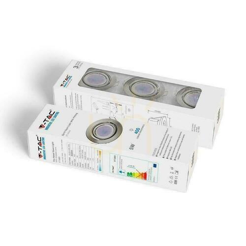 Kontrola Sada 3 vestavných svítidel V-TAC VT-4444 GU10, 3 × 5 W, 400 lm, 3000 K, satén, IP20