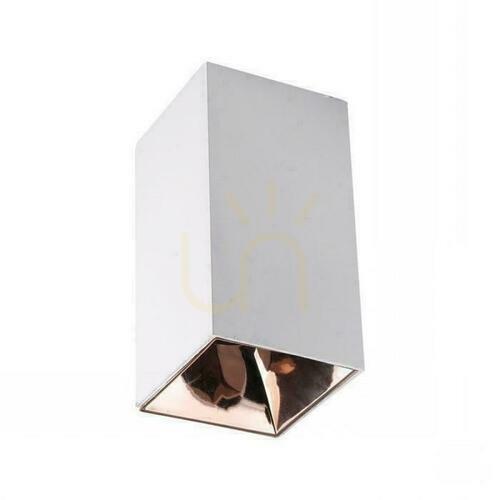 Kontrola V-TAC GU10 Square Surface Mounted Ceiling Luminaire White+Pink Gold 74x74x140mm VT-882-Q 3 roky záruka