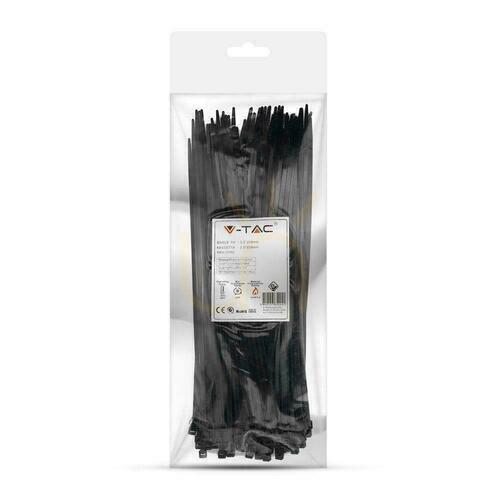 Kontrola Svorka V-TAC 3,5x250mm černá 18kg Nylon66 (Balení. 100ks)
