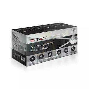 V-TAC 132cm 2xE27 35W Stropní ventilátor s dálkovým ovládáním VT-6054-4 small 1