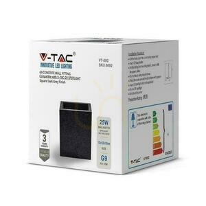 V-TAC BETON nástěnné svítidlo G9 LED Square Dark Grey IP20 VT-892 small 4