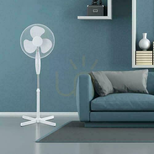 Kontrola V-TAC 40W 120cm podlahový ventilátor 3 režimy bílý VT-4016-3