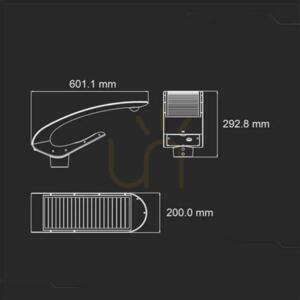 Solární parkové svítidlo V-TAC VT-130W 20 W 4000 K s pohybovým senzorem, SKU 5505 small 4