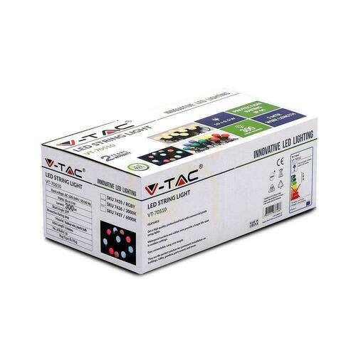 Kontrola V-TAC Garden Girland (string) LED 5 metrů 10 žárovek 0,5W VT-70510 RGBY 300lm