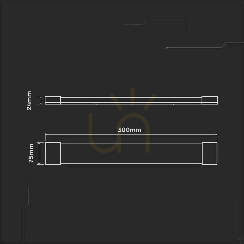 Zobrazit V-TAC 10W LED lineární svítidlo pro povrchovou montáž SAMSUNG CHIP 30cm 120Lm/W VT-8-10 4000K 1200lm Záruka 5 let V-TAC 10W LED lineární svítidlo pro povrchovou montáž SAMSUNG CHIP 30cm 120Lm/W VT-8-10 4000K 1200lm Záruka 5 let