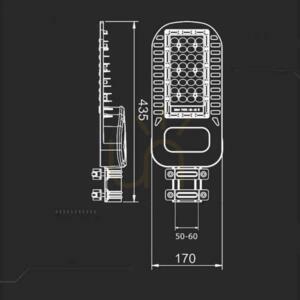 V-TAC SAMSUNG CHIP 50W LED Streetlight Lens 110st 135Lm/W VT-54ST 4000K 6850lm 5 let záruka small 8