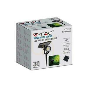 LED V-TAC Solar 2W IP65 VT-952 4000K 40lm Zahradní Svítidlo na Bodec 3 Roky Záruka small 1
