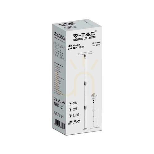 Kontrola Solární zahradní sloupek LED V-TAC VT-948 černý 8 W 4000 K 500 lm SKU 6669