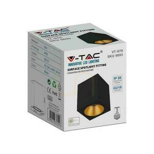 V-TAC GU10 Square Surface Mounting Black+Gold 100x100x120cm VT-979SQ 3 roky záruka small 1