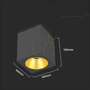 V-TAC GU10 Square Surface Mounting Black+Gold 100x100x120cm VT-979SQ 3 roky záruka small 4