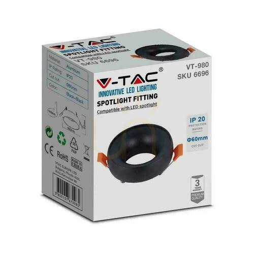 Kontrola V-TAC GU10 Zapuštěná kulatá mřížka zlatá + černá VT-980RD Záruka 3 roky