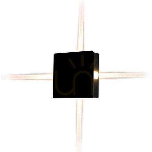 Kontrola V-TAC 4W LED nástěnné svítidlo IP65 Black Square VT-704-B 3000K 428lm