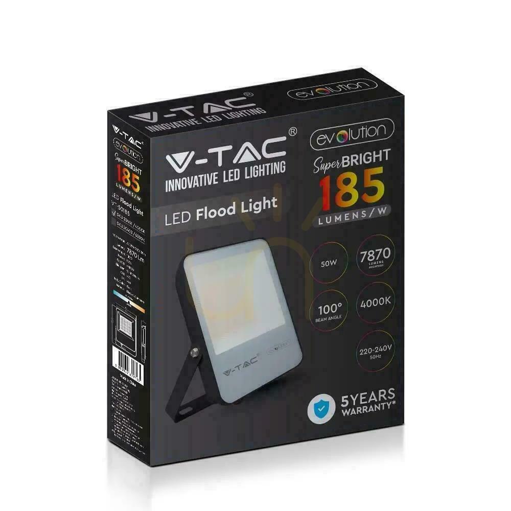 Náhled LED projektor V-TAC 50W G8 černý 185Lm/W EVOLUTION VT-50185 6500K 7870lm 5 let záruka LED projektor V-TAC 50W G8 černý 185Lm/W EVOLUTION VT-50185 6500K 7870lm 5 let záruka