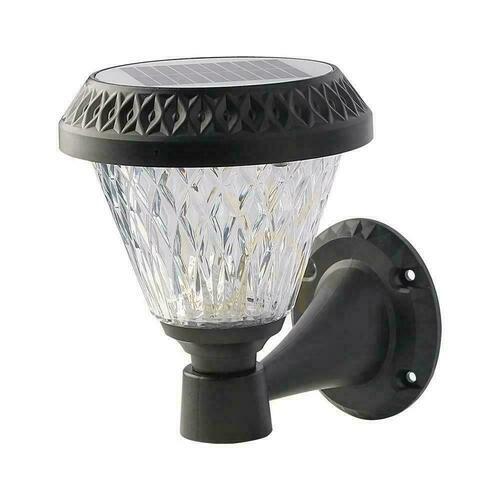 Kontrola V-TAC Solární zahradní nástěnná lampa s dálkovým ovládáním 3v1 IP44 černá kulatá VT-969 3000K-4000K-6400K 75 Záruka 3 roky