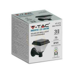 V-TAC Solární zahradní nástěnná lampa s dálkovým ovládáním 3v1 IP44 Černý čtverec VT-972 3000K-4000K-6400K 75 Záruka 3 roky 2 V-TAC Solární zahradní nástěnná lampa s dálkovým ovládáním 3v1 IP44 Černý čtverec VT-972 3000K-4000K-6400K 75 Záruka 3 roky small 2