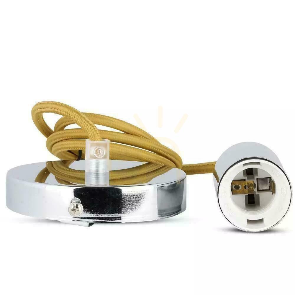 Pohled V-TAC Závěsné svítidlo Chrome Metal Beige Wire VT-7338-BE Záruka 5 let V-TAC Závěsné svítidlo Chrome Metal Beige Wire VT-7338-BE Záruka 5 let