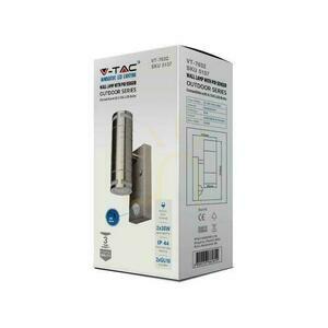 Zahradní nástěnné svítidlo V-TAC GU10 Senzor pohybu IP44 Kyselá ocel VT-7632S Záruka 3 roky small 1