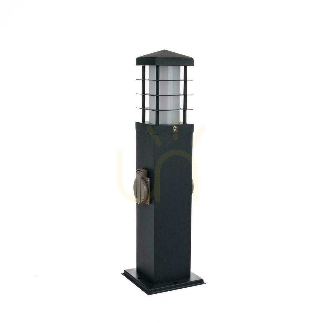 Kontrola V-TAC Zahradní tyč 2 zásuvky 45cm E27 IP44 Grafitová VT-1155-1 V-TAC Zahradní tyč 2 zásuvky 45cm E27 IP44 Grafitová VT-1155-1