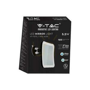 V-TAC Přenosné zrcadlo 3,2W LED Koupelna Makeup 4xAAA fi.17CM Chrome VT-7573 6400K 30lm small 4