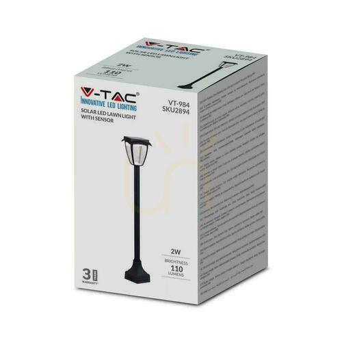 Kontrola V-TAC 2W LED IP44 94cm VT-984 3000K+6000K 110lm Solární zahradní tyč 3 roky záruka