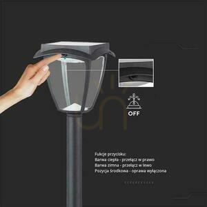 V-TAC 2W LED IP44 93cm VT-984 3000K+6000K 110lm Solární zahradní tyč 3 roky záruka small 5