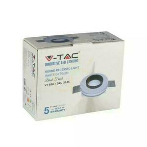 Zápustné svítidlo V-TAC VT-866-BRD GU10 ze sádry, bílé s černým kroužkem 100 mm small 2