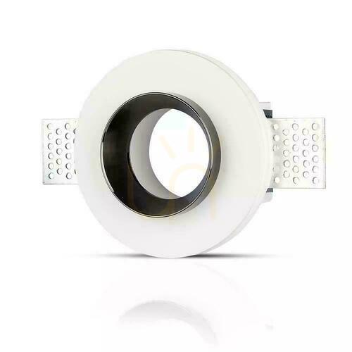 Kontrola Zápustné svítidlo V-TAC VT-866-BRD GU10 ze sádry, bílé s černým kroužkem 100 mm