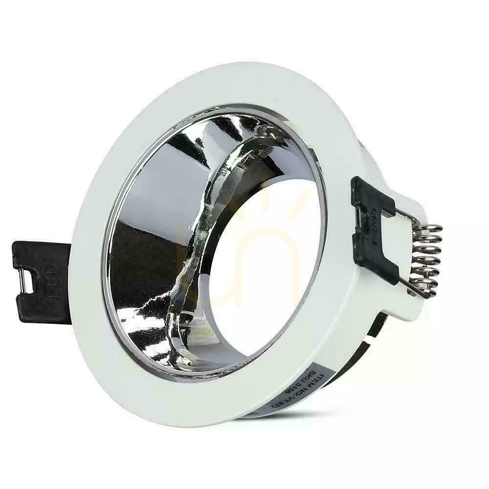 Pohled V-TAC GU10 Zapuštěné očko bílé/chromové kulaté VT-872-WC Záruka 3 roky V-TAC GU10 Zapuštěné očko bílé/chromové kulaté VT-872-WC Záruka 3 roky