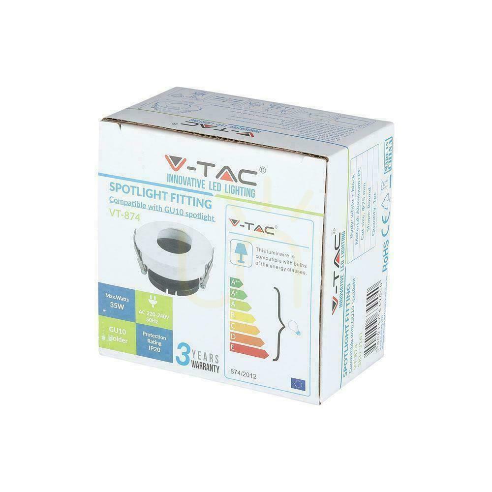 Náhled Mesh V-TAC GU10 Asymetrické zapuštěné bílé/černé kulaté VT-874-WB Záruka 3 roky Mesh V-TAC GU10 Asymetrické zapuštěné bílé/černé kulaté VT-874-WB Záruka 3 roky