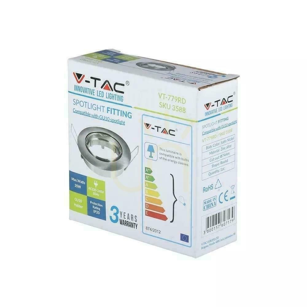 Zobrazit Síťovina V-TAC GU10 Round Movable Satin VT-779-SN-RD Síťovina V-TAC GU10 Round Movable Satin VT-779-SN-RD