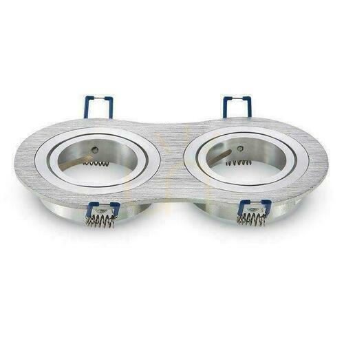 Kontrola V-TAC Hliníková síťovina litá 2xGU10 Round Brushed Aluminum VT-783RD-AB
