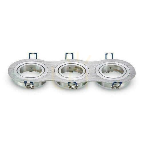 Kontrola V-TAC Litá hliníková síťka 3xGU10 Round Brushed Aluminum VT-784RD-AB