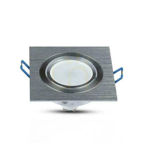 Kontrola V-TAC Litá hliníková síťka 1xGU10 Square Brushed Aluminum VT-782SQ-AB