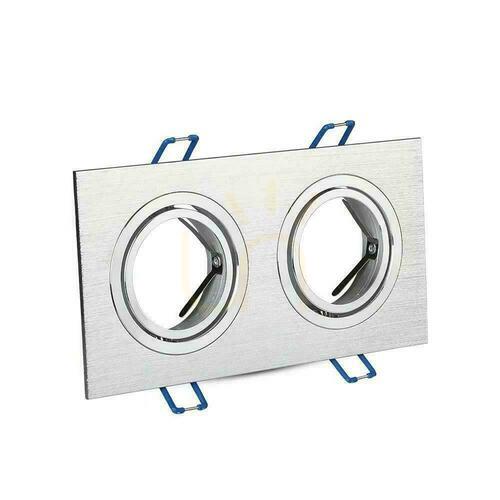 Kontrola V-TAC Litá hliníková mřížka 2xGU10 Square Brushed Aluminum VT-783SQ-AB