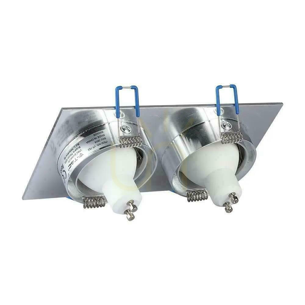 Náhled V-TAC Litá hliníková mřížka 2xGU10 Square Brushed Aluminum VT-783SQ-AB V-TAC Litá hliníková mřížka 2xGU10 Square Brushed Aluminum VT-783SQ-AB