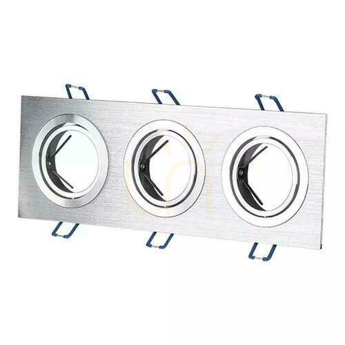 Kontrola V-TAC Litá hliníková mřížka 3xGU10 Square Brushed Aluminum VT-784SQ-AB