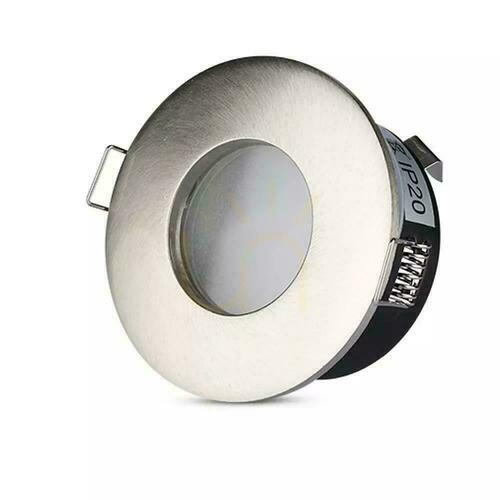 Kontrola Síťka V-TAC Hliníkový odlitek Těsnění se sklem IP54 GU10 Kulatý fi84 Satin VT-787RD-SN