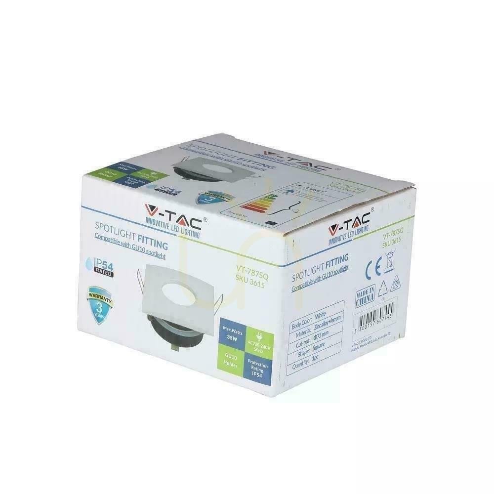 Zobrazit Síťka V-TAC Hliníkový odlitek Těsnění se sklem IP54 GU10 Čtvercová 84x84mm Bílá VT-787SQ-WH Síťka V-TAC Hliníkový odlitek Těsnění se sklem IP54 GU10 Čtvercová 84x84mm Bílá VT-787SQ-WH